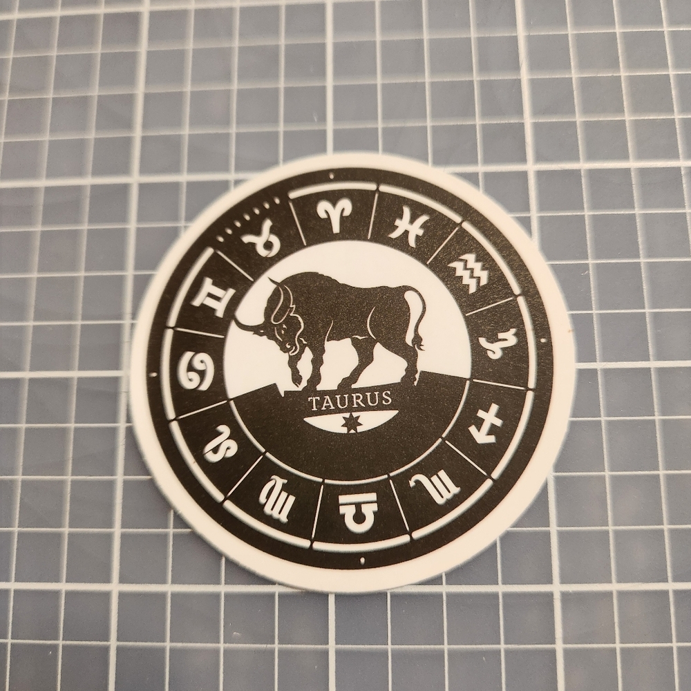 10/$10 Sticker Celestial Moon Black And White Moon Zodiac Taurus